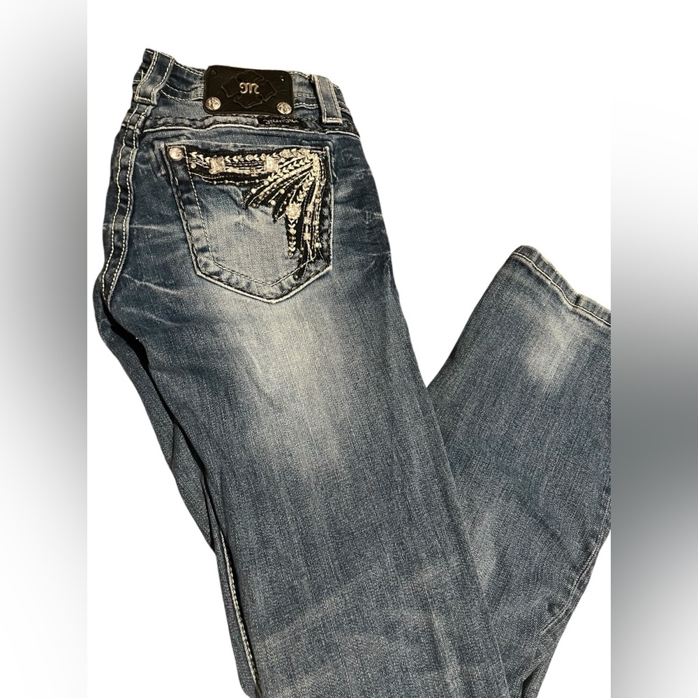 Miss Me Distressed Blue Boot Cut Jeans - Picture 7 of 7